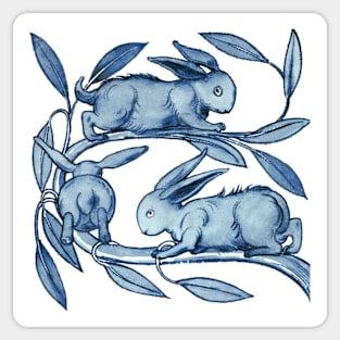 William De Morgan Rabbits Sticker